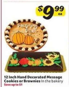 12 Inch Hand Decorated Message Cookies or Brownies