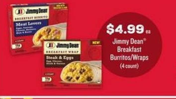 Jimmy Dean Breakfast Burritos/Wraps