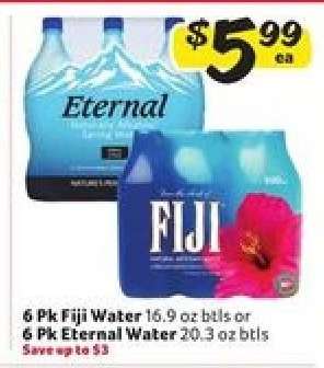 6 Pk Fiji Water or 6 Pk Eternal Water