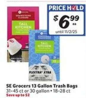 SE Grocers 13 Gallon Trash Bags