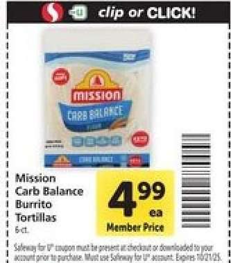 Mission Carb Balance Burrito Tortillas