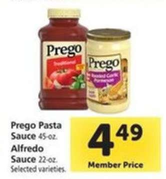 Prego Pasta Sauce / Alfredo Sauce