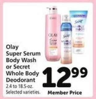 Olay Super Serum Body Wash or Secret Whole Body Deodorant