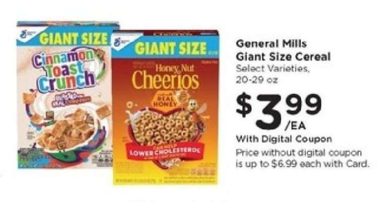 General Mills Giant Size Cereal*
