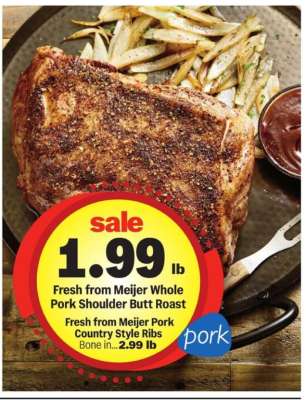 Fresh from Meijer Whole Pork Shoulder Butt Roast