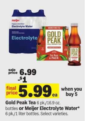 Gold Peak Tea or Meijer Electrolyte Water