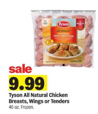 Tyson All Natural Chicken Breasts, Wings or Tenders