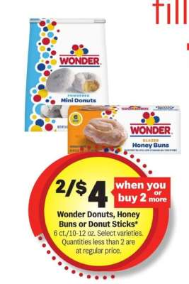 Wonder Donuts, Honey Buns or Donut Sticks