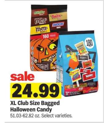 XL Club Size Bagged Halloween Candy