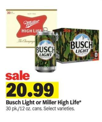 Busch Light or Miller High Life
