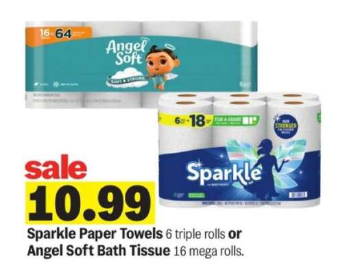 Sparkle Paper Towels or Angel Soft Bath Tissue