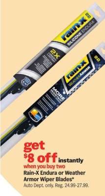 Rain-X Endura or Weather Armor Wiper Blades*
