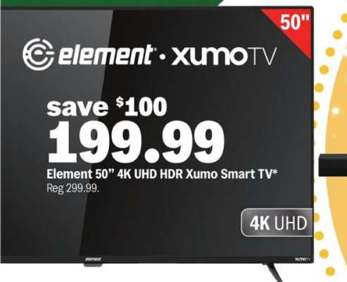 Element 50" 4K UHD HDR Xumo Smart TV