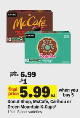 Donut Shop, McCafé, Caribou or Green Mountain K-Cups