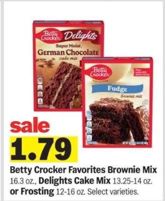 Betty Crocker Favorites Brownie Mix or Delights Cake Mix or Frosting