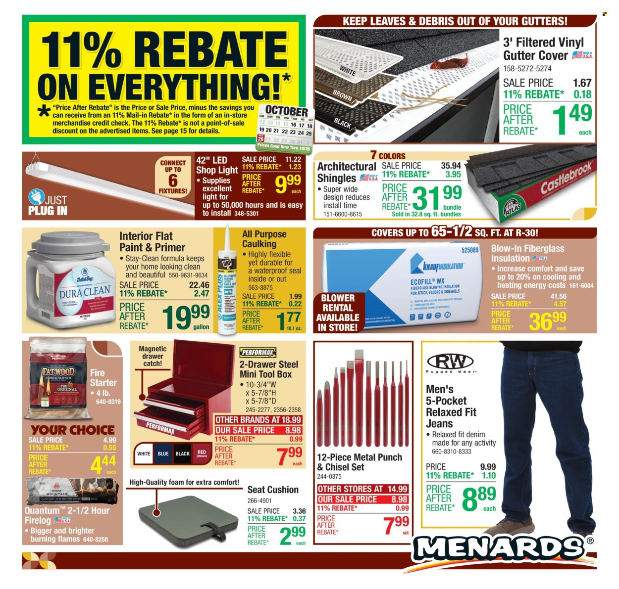 Menards ad - 10/16/2025 - 10/26/2025. Page 1