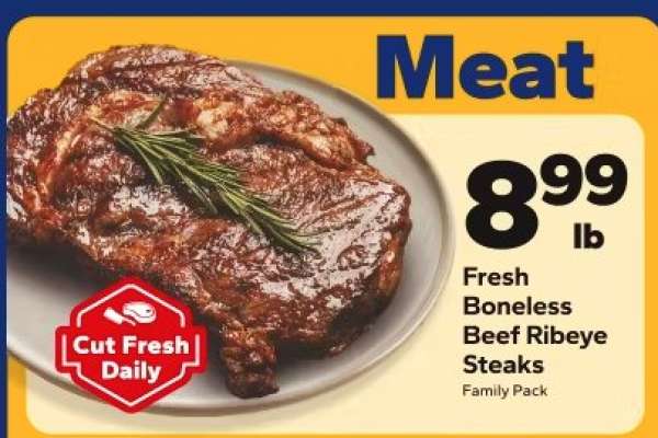 Fresh Boneless Beef Ribeye Steaks