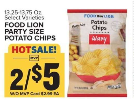 FOOD LION PARTY SIZE POTATO CHIPS