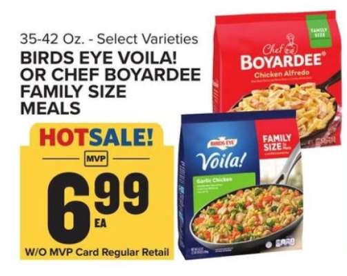 Birds Eye Voila! or Chef Boyardee Family Size Meals