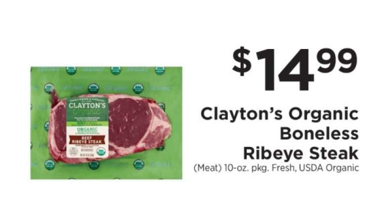 Clayton’s Organic Boneless Ribeye Steak