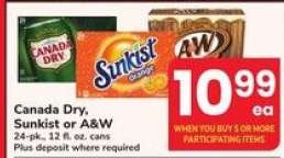 Canada Dry, Sunkist or A&W