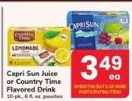 Capri Sun Juice or Country Time Flavored Drink