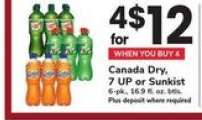 Canada Dry, 7 UP or Sunkist