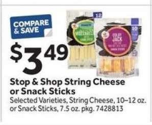 Stop & Shop String Cheese or Snack Sticks