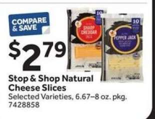 Stop & Shop Natural Cheese Slices