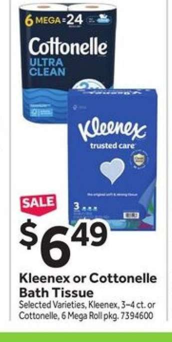 Kleenex or Cottonelle Bath Tissue