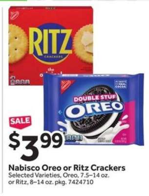 Nabisco Oreo or Ritz Crackers