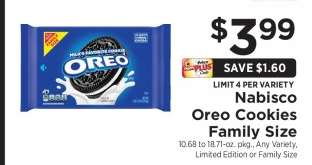 Nabisco Oreo Cookies Family Size