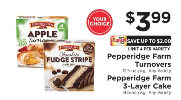 Pepperidge Farm Turnovers or 3-Layer Cake