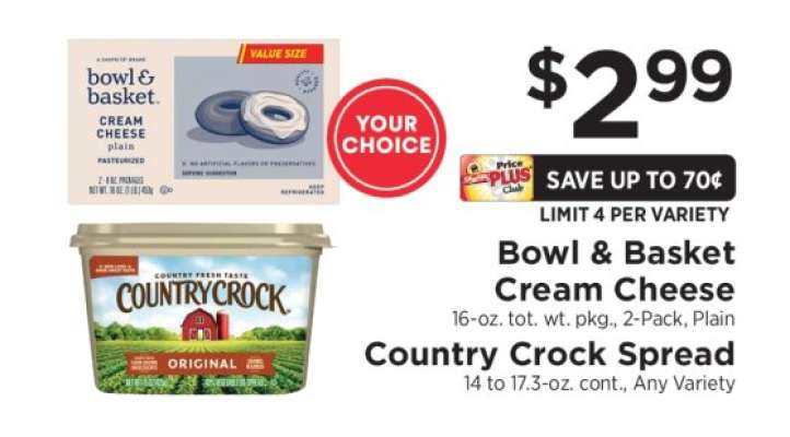 Bowl & Basket Cream Cheese / Country Crock Spread