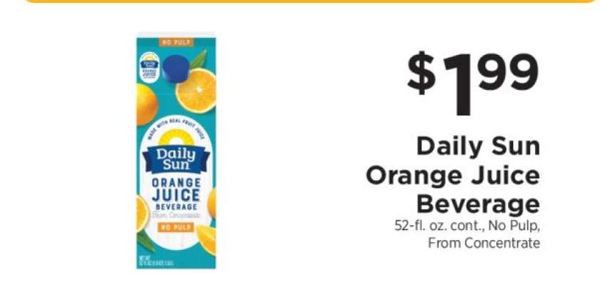 Daily Sun Orange Juice Beverage