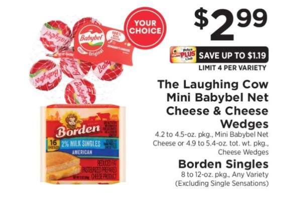 The Laughing Cow Mini Babybel Net Cheese & Cheese Wedges / Borden Singles