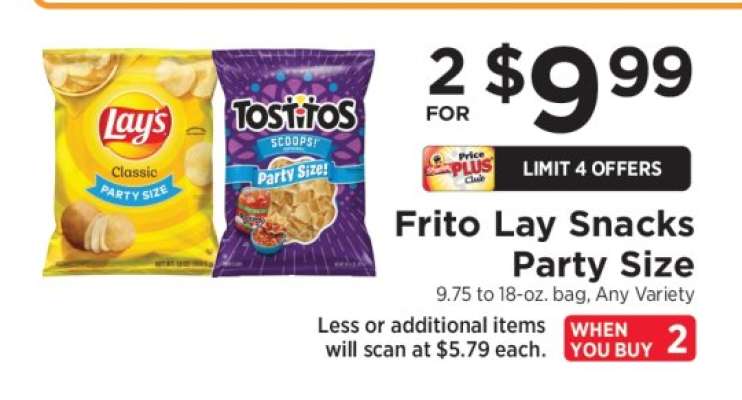 Frito Lay Snacks Party Size