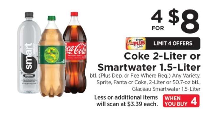 Coke 2-Liter or Smartwater 1.5-Liter