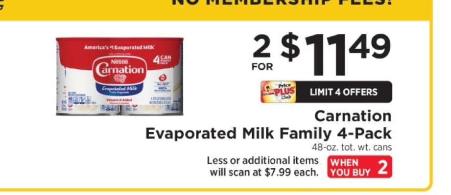 Carnation Evaporated Milk Family 4-Pack