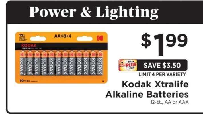Kodak Xtralife Alkaline Batteries