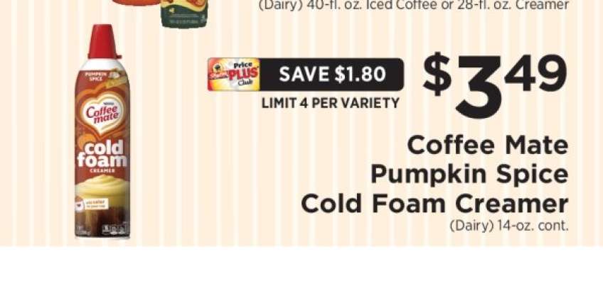 Coffee Mate Pumpkin Spice Cold Foam Creamer