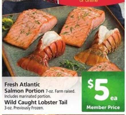 Fresh Atlantic Salmon Portion & Wild Caught Lobster Tail