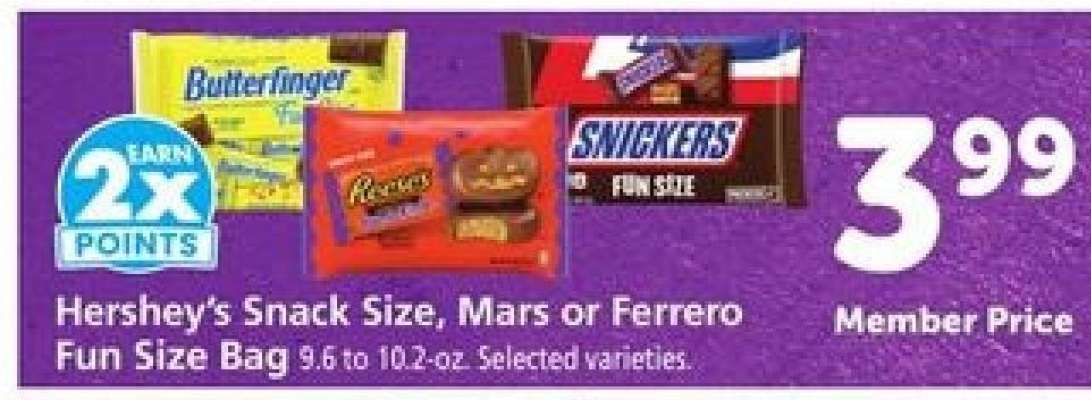 Hershey's Snack Size, Mars or Ferrero Fun Size Bag