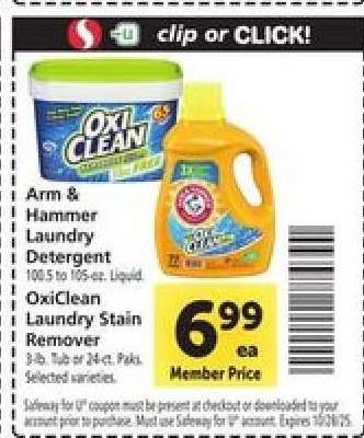 Arm & Hammer Laundry Detergent / OxiClean Laundry Stain Remover