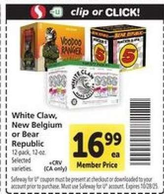 White Claw, New Belgium or Bear Republic