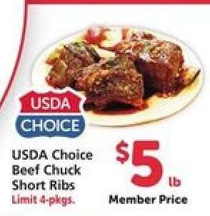USDA Choice Beef Chuck Short Ribs