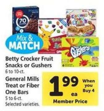 Betty Crocker Fruit Snacks or Gushers