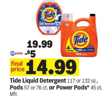 Tide Liquid Detergent, Pods or Power Pods