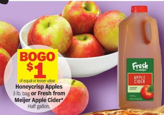 Honeycrisp Apples or Fresh from Meijer Apple Cider