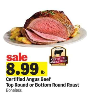 Certified Angus Beef Top Round or Bottom Round Roast